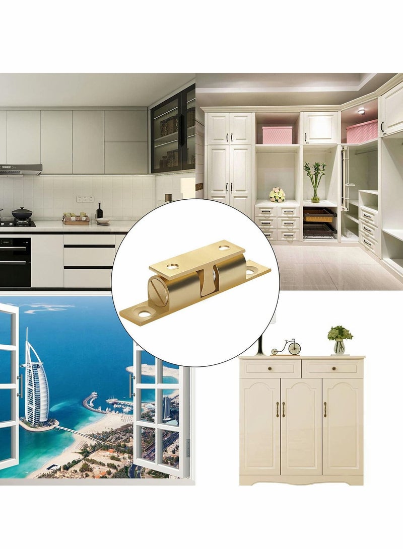 Cabinet Door Latches, Closet Ball Pull Locks, Solid Brass Adjustable Double Ball Tension Roller Latches, Hardware Accessories for Cabinets, Cabinets, Closets, Drawers, Wardrobe Doors (10 Pieces) - Image 5