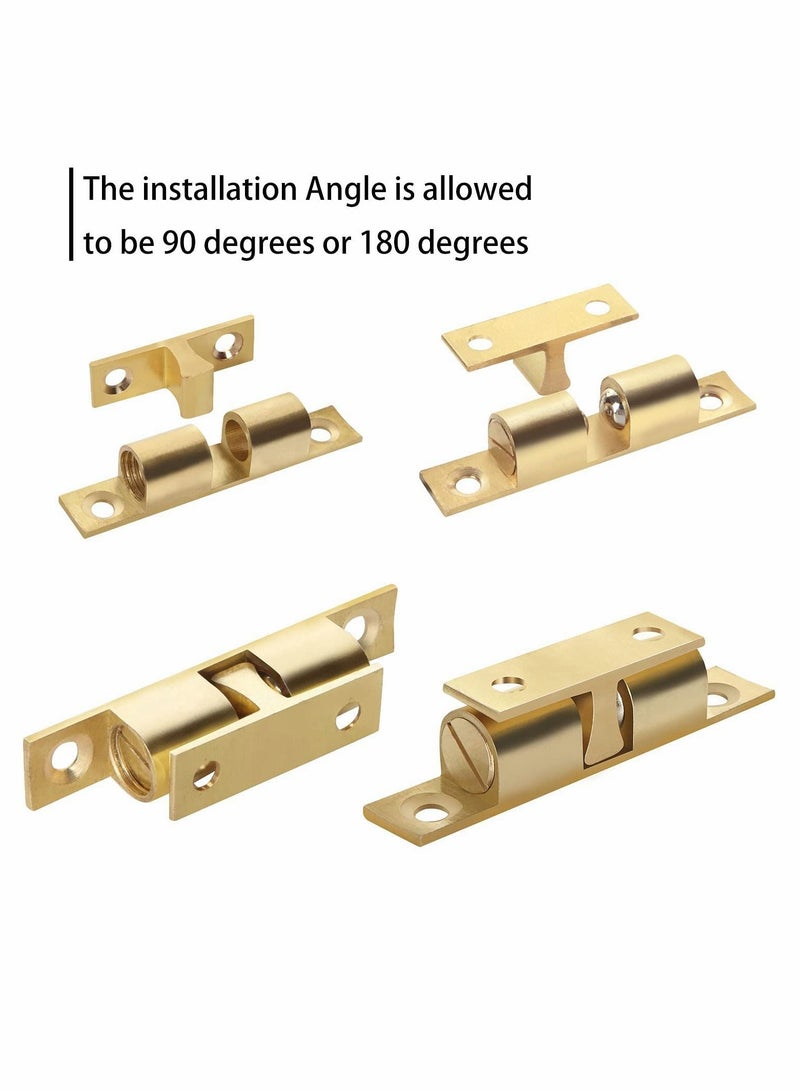 Cabinet Door Latches, Closet Ball Pull Locks, Solid Brass Adjustable Double Ball Tension Roller Latches, Hardware Accessories for Cabinets, Cabinets, Closets, Drawers, Wardrobe Doors (10 Pieces) - Image 3