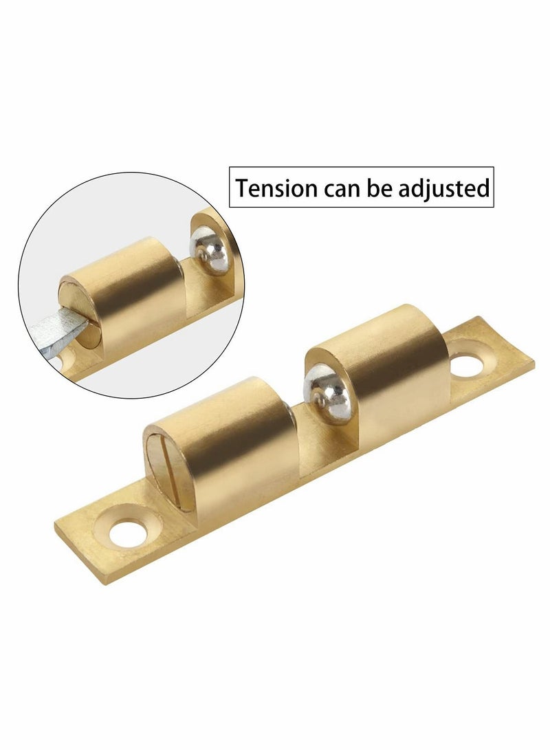 Cabinet Door Latches, Closet Ball Pull Locks, Solid Brass Adjustable Double Ball Tension Roller Latches, Hardware Accessories for Cabinets, Cabinets, Closets, Drawers, Wardrobe Doors (10 Pieces) - Image 2