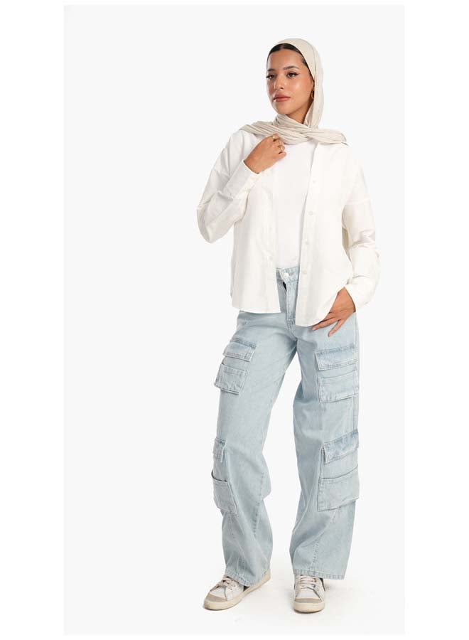 Carina Basic Cotton Blend Shirt - Image 1
