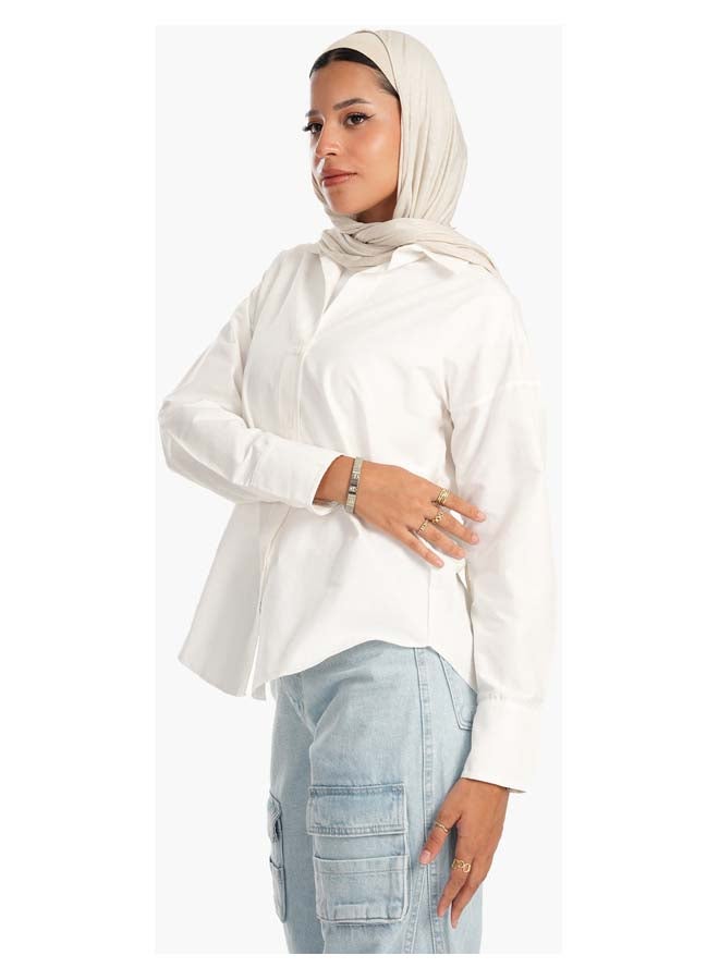Carina Basic Cotton Blend Shirt - Image 2