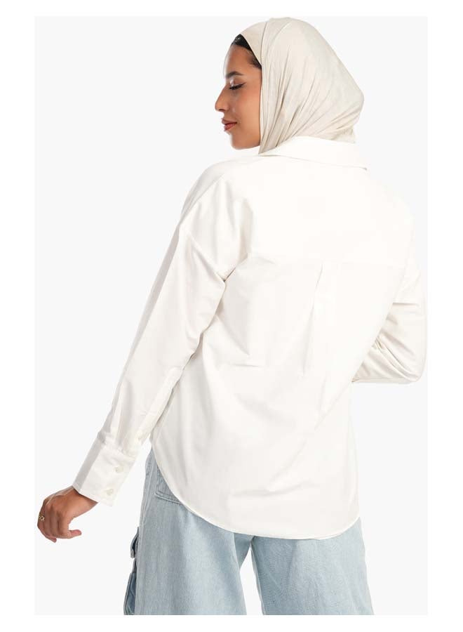 Carina Basic Cotton Blend Shirt - Image 3