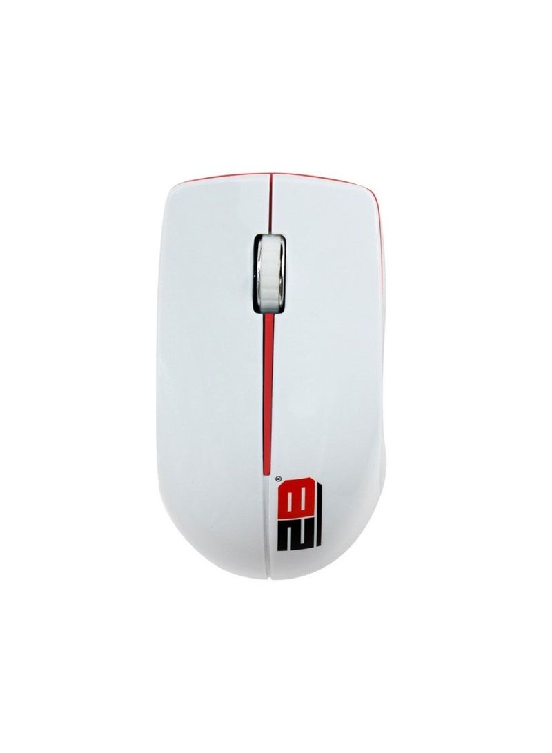 2B 2.4G Wireless Mouse MO33R - Red With White Cover - Image 1