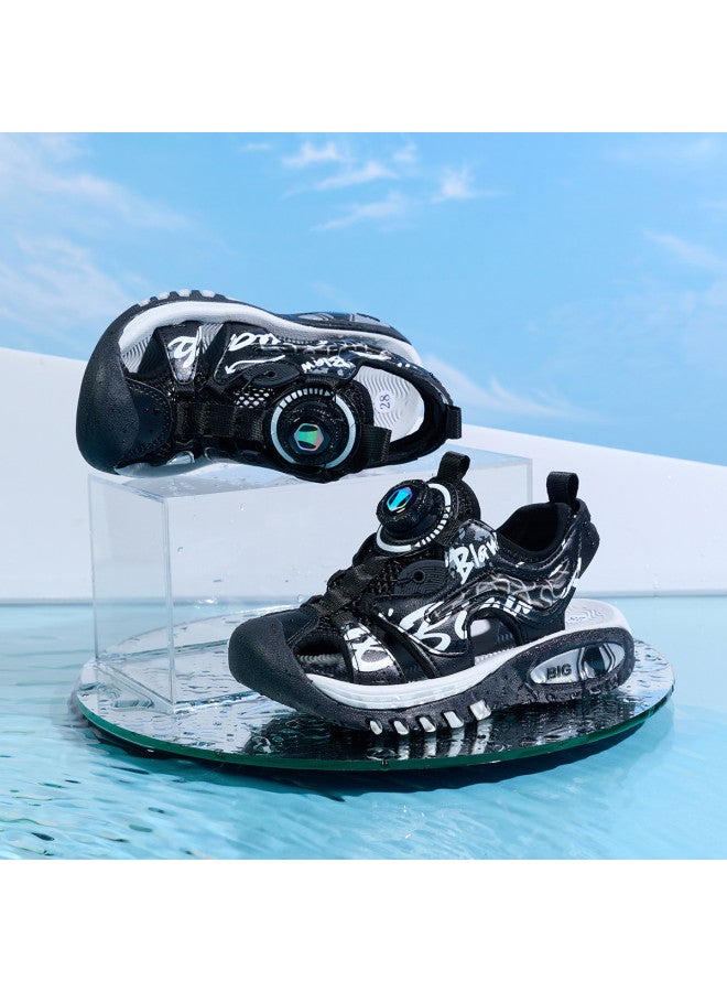 Bumblebee Rotating Buckle Kids Sandals - Boys' Summer Breathable Openwork Shoes, Comfortable Closed-toe Beach Sandals For Big Kids & Students, Stylish And Versatile - Image 4