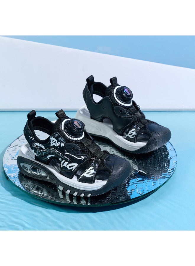 Bumblebee Rotating Buckle Kids Sandals - Boys' Summer Breathable Openwork Shoes, Comfortable Closed-toe Beach Sandals For Big Kids & Students, Stylish And Versatile - Image 5