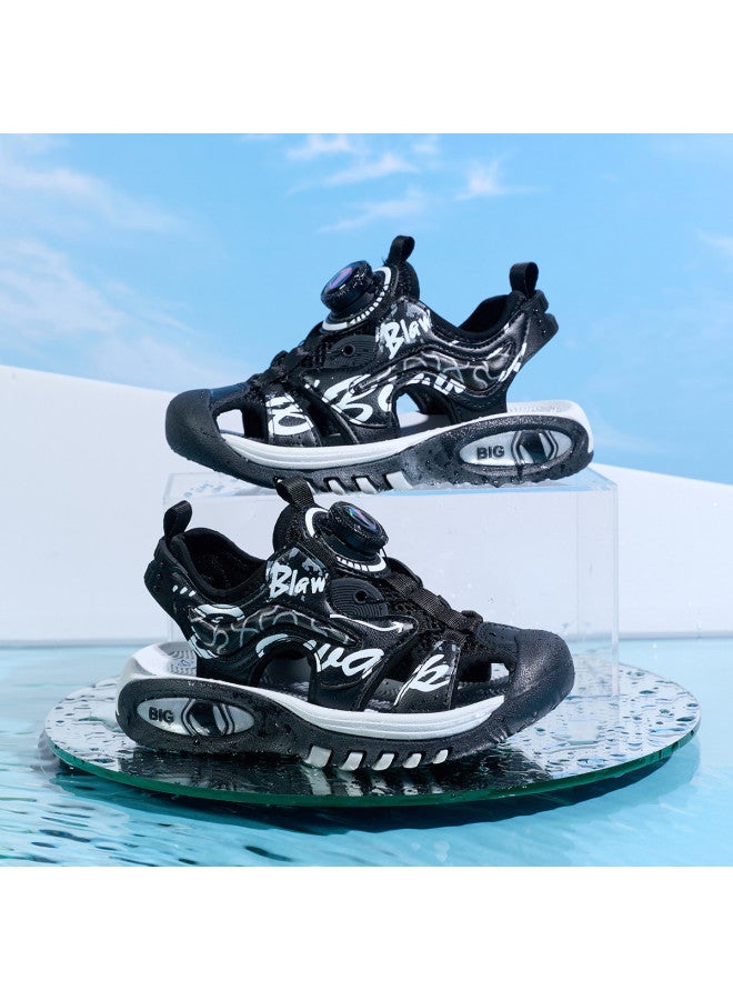 Bumblebee Rotating Buckle Kids Sandals - Boys' Summer Breathable Openwork Shoes, Comfortable Closed-toe Beach Sandals For Big Kids & Students, Stylish And Versatile - Image 3