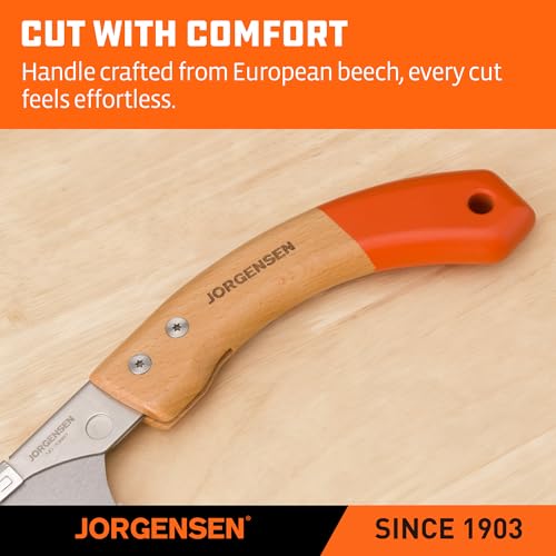 JORGENSEN Japanese Pull Saw Kataba, 10-3/8 Inch with Curved Handle, Premium SK5 Blade, 14 TPI, Woodworking Hand Saw for Hardwood & Softwood, Wood Trim - Image 5