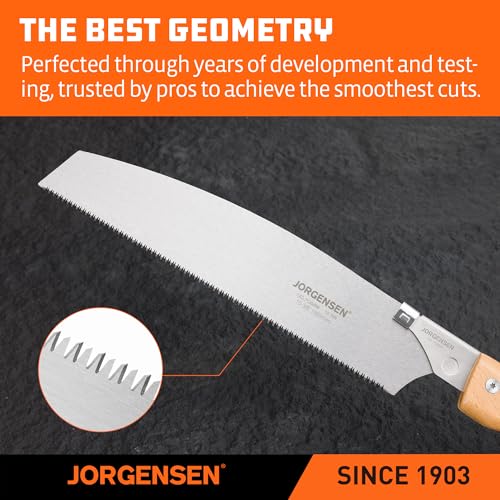 JORGENSEN Japanese Pull Saw Kataba, 10-3/8 Inch with Curved Handle, Premium SK5 Blade, 14 TPI, Woodworking Hand Saw for Hardwood & Softwood, Wood Trim - Image 3