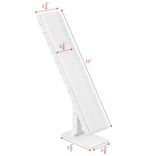 MOOCA 2 Pcs Set Multiple Pendant Necklace Display, Chain Display Stand, with Adjustable Stand for 9 necklaces, White Leatherette, 2.75 W x3.5 D x 12 H in - Image 2