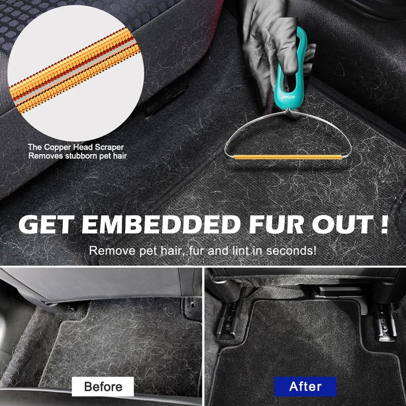 Airbee Pet Hair Remover 3-Pack, Dog Cat Hair Remover, Lint Shaver Cleaner Pro, Fur Removal Tool, Portable Carpet Scraper, Fuzz Rollers Hairball Brush for Carpets, Clothes, Car Mats, Couch, Pet Bed, Furniture - Image 2