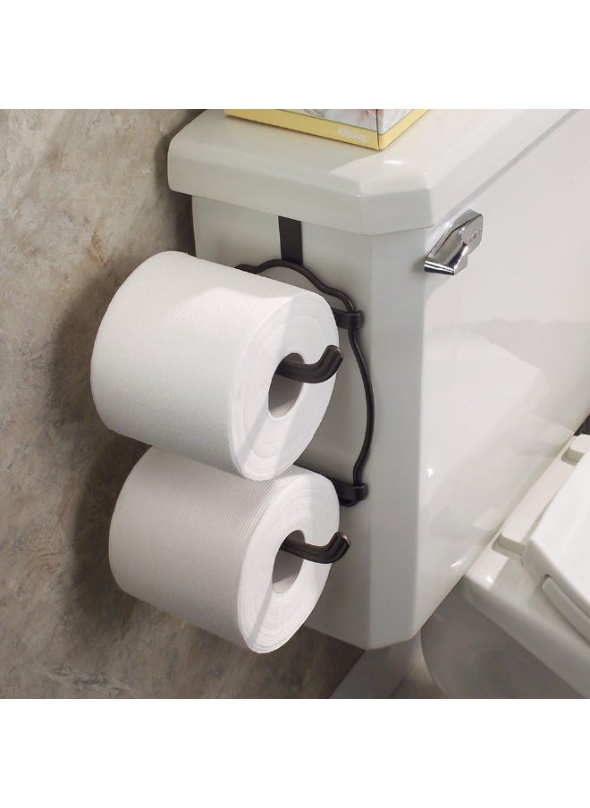 InterDesign InterDesign York Lyra Over Tank Toilet Paper Holder – 2 Roll Storage for Bathroom, Bronze  - Image 2