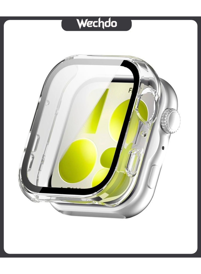 ويكدو جراب حماية صلب من البولي كربونات (PC) متوافق مع ساعة Huawei Watch Fit 5 - تصميم فائق النحافة ومضاد للانزلاق والخدوش، مع واقي شاشة من الزجاج المقوى (شفاف) - Image 1