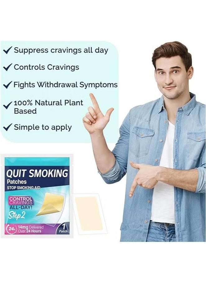 YOOJ Quit Smoking Patches，Quit Smoking Aid，Easy And Effective Smoking Cessation Stickers，30 Count Patches to Help Quit Smoking,Stop Smoking Aids That Work with 2 Week (14mg)，step 2  - Image 3