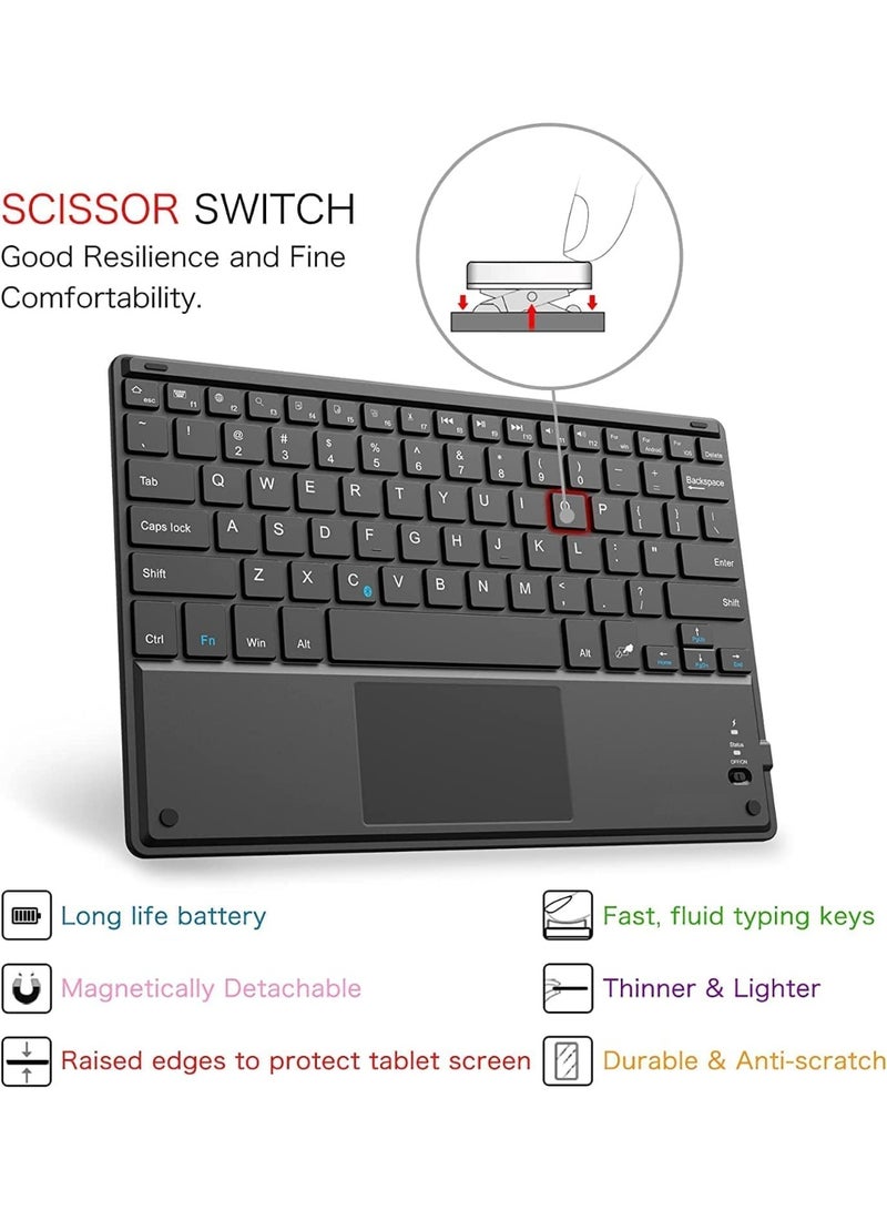Keyboard case for Redmi Pad 2 PU leather Cover Detachable Bluetooth Keyboard with Arabic and English letter Touchpad supports Multi Viewing Angles compatible for Redmi Pad 2  - Image 2