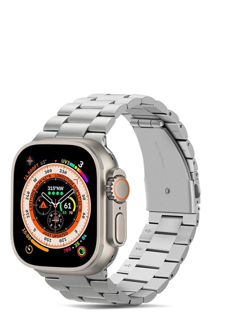 Watch - Premium Quality Stainless Steel Replacement Band Compatible with Apple Watch 49mm, Replacement Band for Apple Watch Ultra 49mm Starlight, Starlight, 49mm Ultra, Same as 1 - Image 1