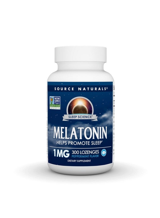 Source Naturals Melatonin Helps Promote Sleep* 1 mg - 300 Peppermint Flavored Lozenges - Image 1
