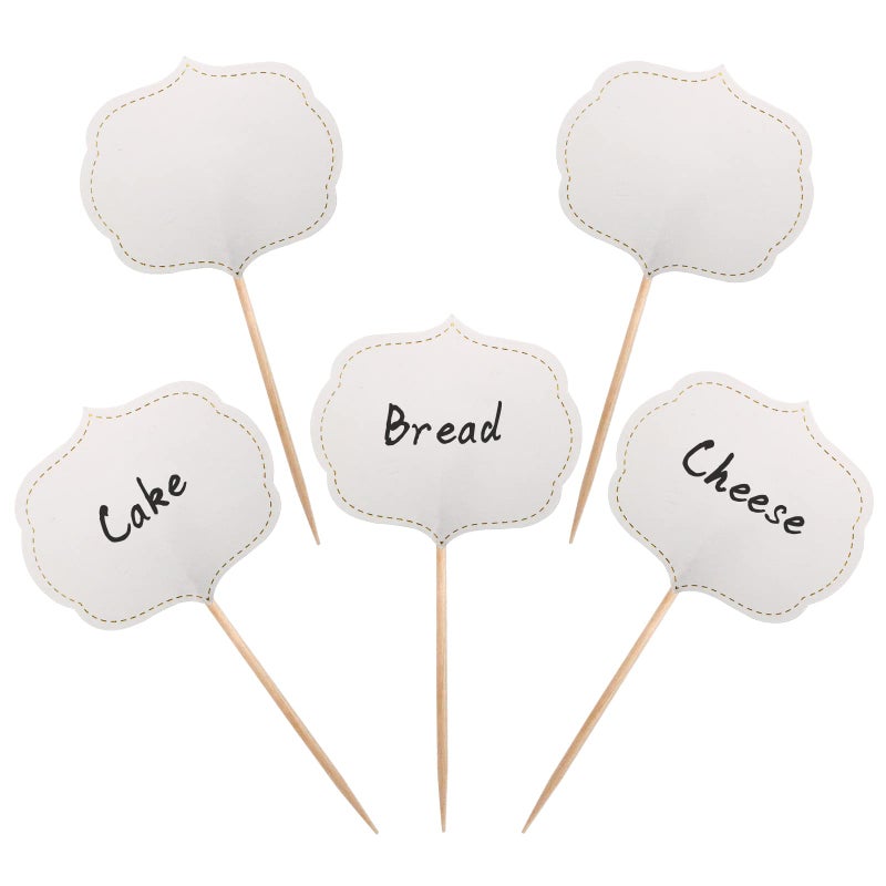 BLUETOP BLUE TOP 50 Pieces Cupcake Picks Blank Toothpick Flags Cake Toppers Cheese Markers Buffet Labels for Charcuterie Board Food Tags Toothpick SignsWeddingBirthday Party and Dinner Decorations Supplies - Image 2