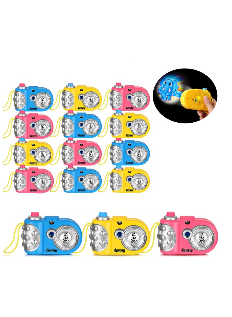 SYOSI 12 Pcs Light up Camera Set Plastic Cameras with Animal Images in Viewfinder Pretend Play Prop Camera with Projector for Kids Gift Giving Birthday Party Favor(Colors Random) - Image 1