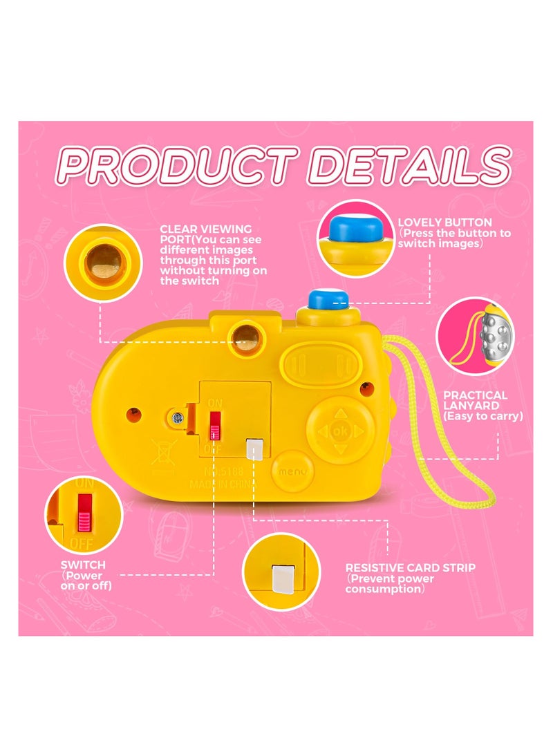 SYOSI 12 Pcs Light up Camera Set Plastic Cameras with Animal Images in Viewfinder Pretend Play Prop Camera with Projector for Kids Gift Giving Birthday Party Favor(Colors Random) - Image 4