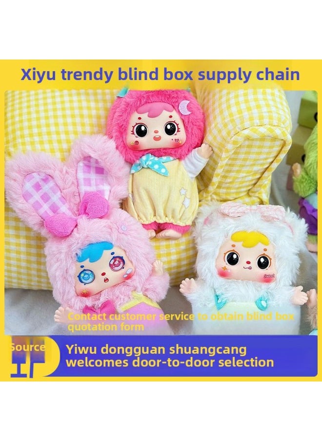 Generic - Genuine Three Small Wool 400 Body First Generation Moe Pet Pair Plush Series Blind Box Trendy Play Hand Doll Gift-Color:Etier Octopus Series Plush 1st Generation (6 Pcs/end 36 Pcs/box)-Specification:End Box - Image 1