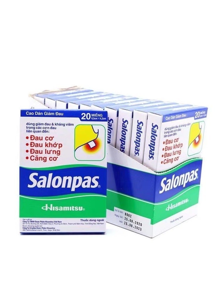 Salonpas 10-PACK Pain Relief Patch, Joint Pain Relief, 20pcs*10 - Image 1