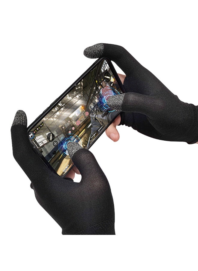 Memo Mobile Gaming Finger Sleeves – Silver Fiber Gaming Finger Gloves, Sweatproof & Anti-Slip Touchscreen Thumb Sleeves for PUBG, Free Fire, COD Mobile, iPhone, Android Phones & Tablets (2 Pieces) - Image 3