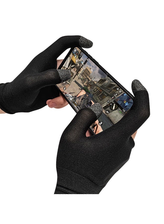 Memo Mobile Gaming Finger Sleeves – Silver Fiber Gaming Finger Gloves, Sweatproof & Anti-Slip Touchscreen Thumb Sleeves for PUBG, Free Fire, COD Mobile, iPhone, Android Phones & Tablets (2 Pieces) - Image 4