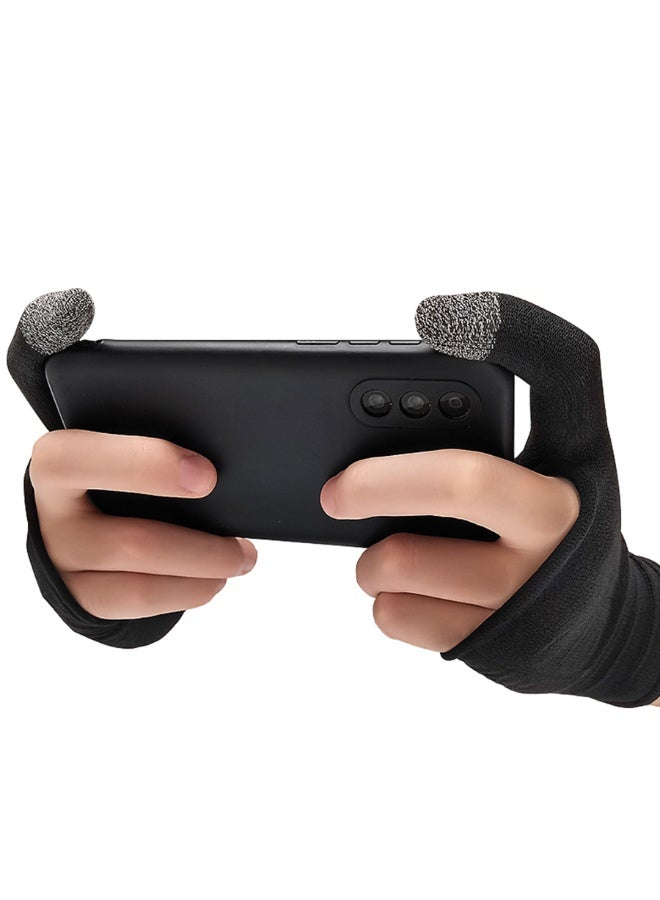 Memo Mobile Gaming Finger Sleeves – Silver Fiber Gaming Finger Gloves, Sweatproof & Anti-Slip Touchscreen Thumb Sleeves for PUBG, Free Fire, COD Mobile, iPhone, Android Phones & Tablets (2 Pieces) - Image 5