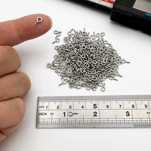 IDEALSV Small Screw Eye Pin (304) Stainless Steel 4mm x 8mm Eyelet Hook for Jewelry Tiny Hook Mini Screws Hooks Ring 300 Pcs - Image 2