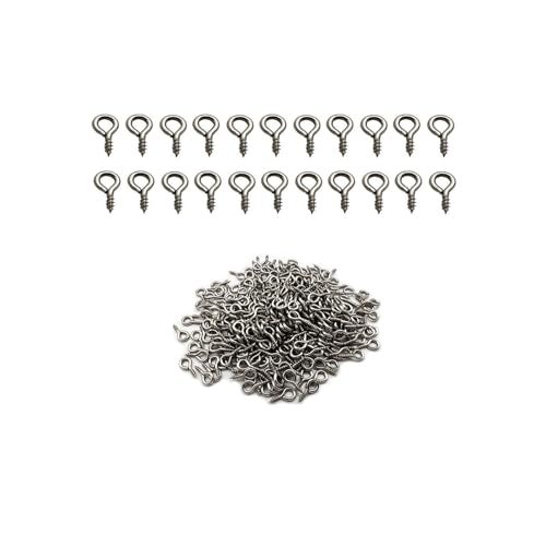 IDEALSV Small Screw Eye Pin (304) Stainless Steel 4mm x 8mm Eyelet Hook for Jewelry Tiny Hook Mini Screws Hooks Ring 300 Pcs - Image 1