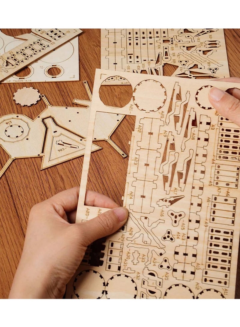 Rolife Rolife Drum Kit 3D Wooden Puzzle TG409, Assembly Brain Teaser 3D Wooden Puzzle DIY Build Model Crafts Kits, Unique Home Decor Birthday Gifts for Teens or Adults - Image 5
