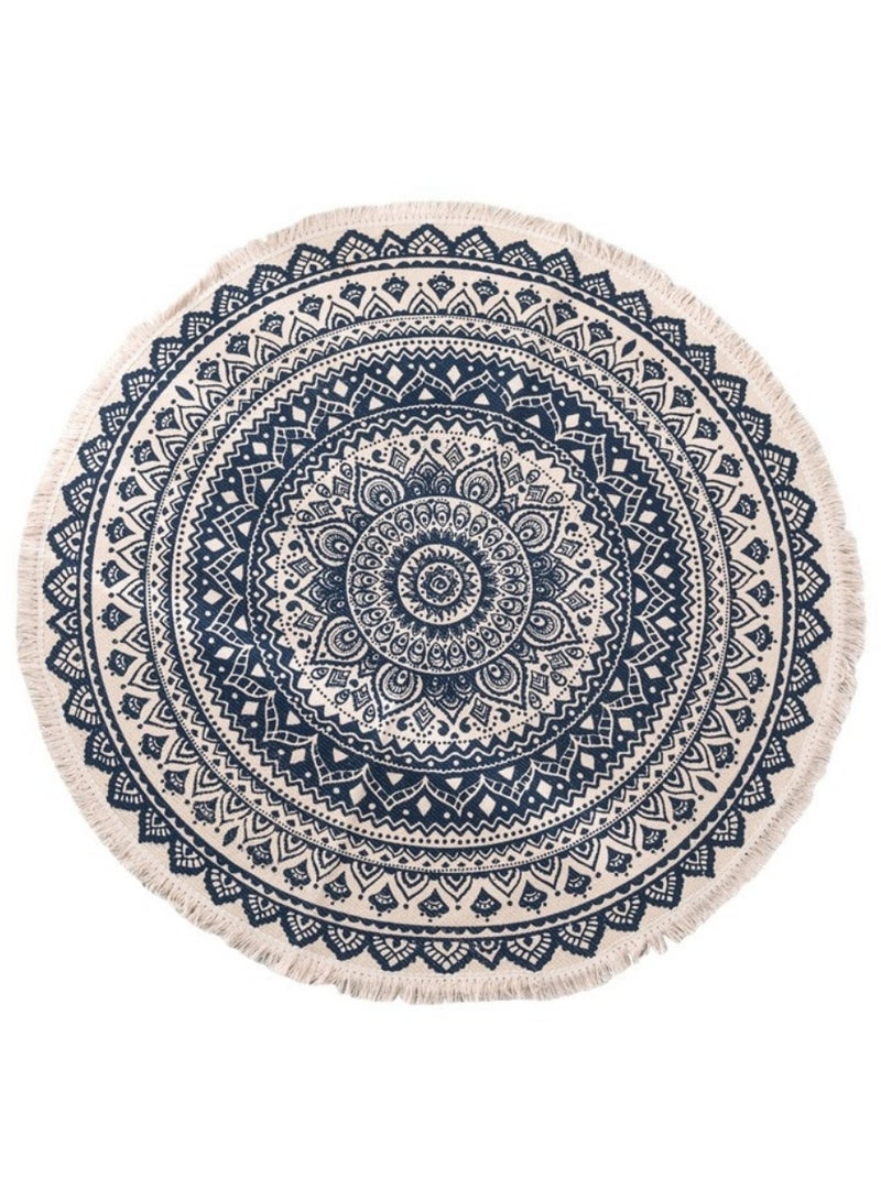 أوروبا الشمالية يدويا شرابة السجاد ، والسجاد القطن جولة ، جولة قابل للغسل السجاد ، والسجاد المطبوعة جولة ، حوض الكلمة حصيرة ، غرفة المعيشة ، حمام ، غرفة نوم ، مطبخ الطابق ، غرفة الغسيل الديكور - Image 2