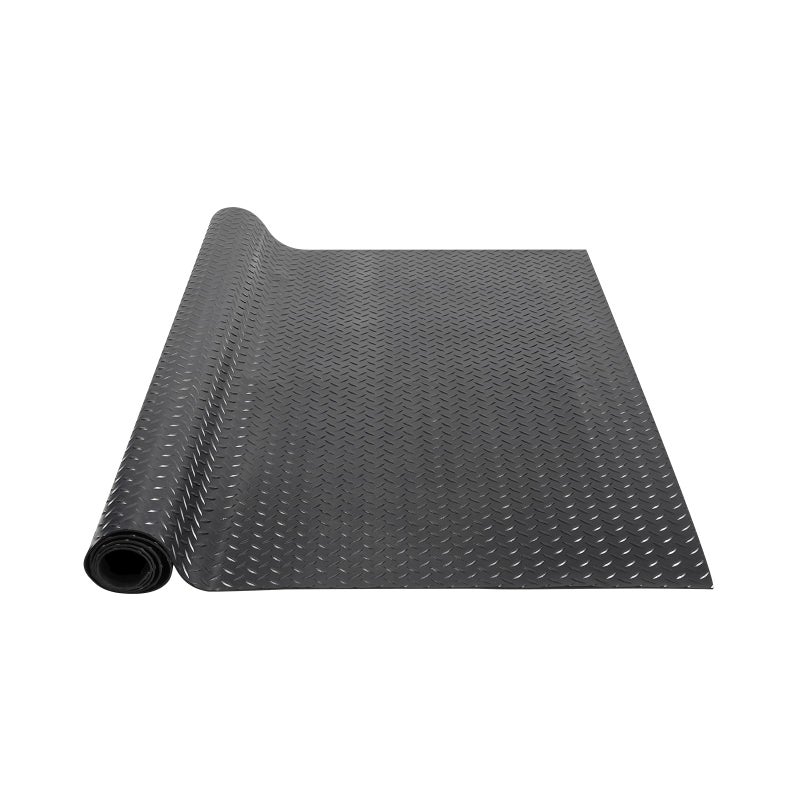 VEVOR Diamond-Plate Rubber Flooring Roll, 3 mm x 4 ft x 6 ft Garage Floor Mat, SBR Rubber Garage Flooring Roll, Easy to Clean, Diamond Plate Rubber Mat for Under Cars, Garage Industry Gym, Black - Image 1