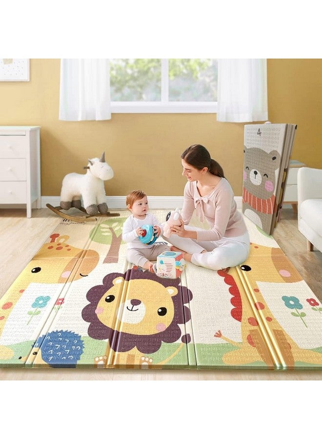 FunBlast Waterproof Foldable Baby Floor Play Mat, Reversible XPE Foam Mat, Dual Size Printed Waterproof Play Mat, Floor Play Mat - Color & Print May Vary - (5.9x4.9 Feet with 1cm Thickness) (D23) - Image 1