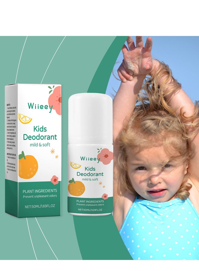 وي مزيل عرق طبيعي للأطفال والمراهقين، ٥٠ مل، خالٍ من الألومنيوم والكحول والبارابين، حماية من الروائح تدوم ٢٤ ساعة، رائحة منعشة ونظيفة، للأطفال والمراهقين، مزيل عرق مضاد للحساسية - Image 1