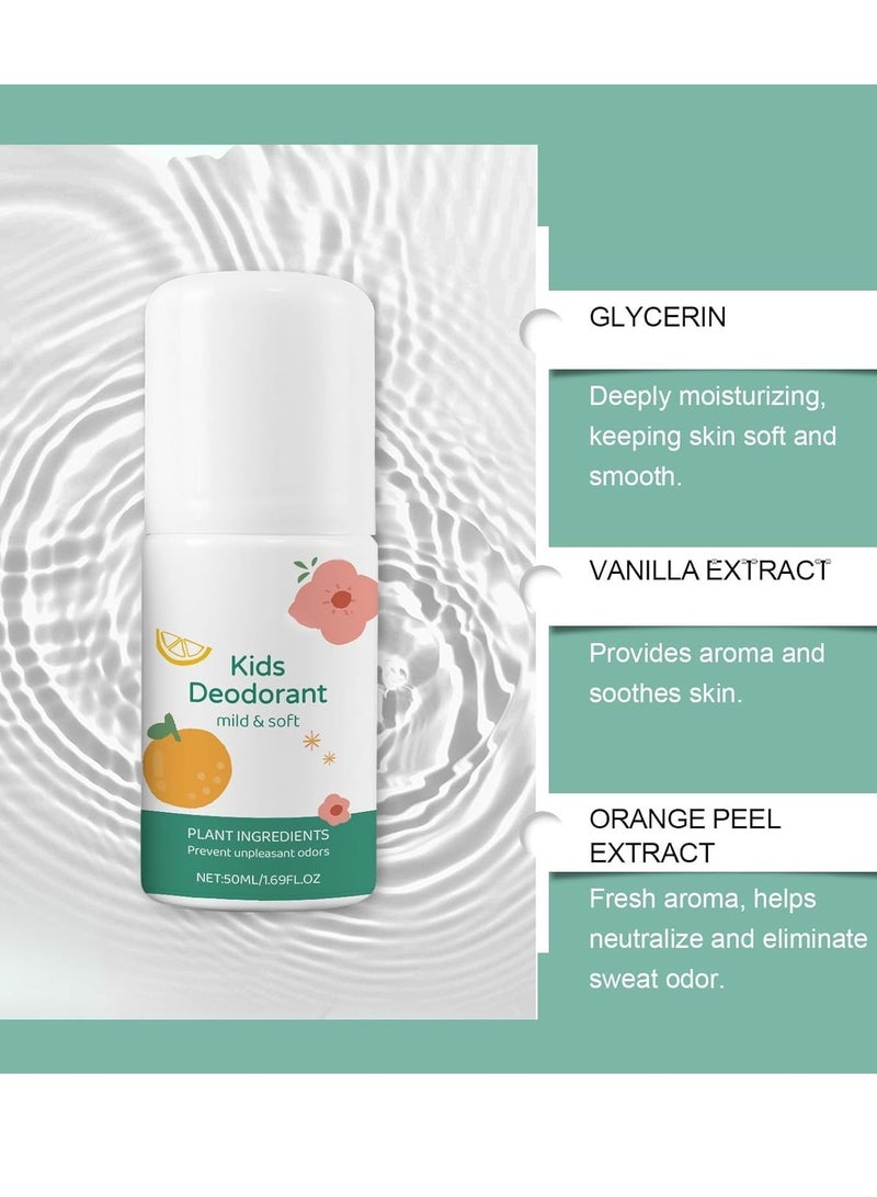 وي مزيل عرق طبيعي للأطفال والمراهقين، ٥٠ مل، خالٍ من الألومنيوم والكحول والبارابين، حماية من الروائح تدوم ٢٤ ساعة، رائحة منعشة ونظيفة، للأطفال والمراهقين، مزيل عرق مضاد للحساسية - Image 3