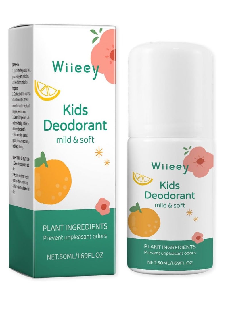 وي مزيل عرق طبيعي للأطفال والمراهقين، ٥٠ مل، خالٍ من الألومنيوم والكحول والبارابين، حماية من الروائح تدوم ٢٤ ساعة، رائحة منعشة ونظيفة، للأطفال والمراهقين، مزيل عرق مضاد للحساسية - Image 2
