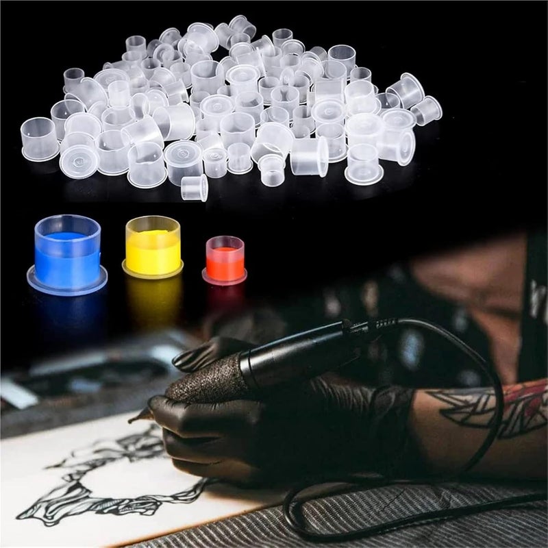 Tattoo Ink Caps 1800pcs Disposable Steady Plastic Tattoo Ink Cups Clear Holder Container Cap for Artists Beginner Studios(Medium) - Image 3