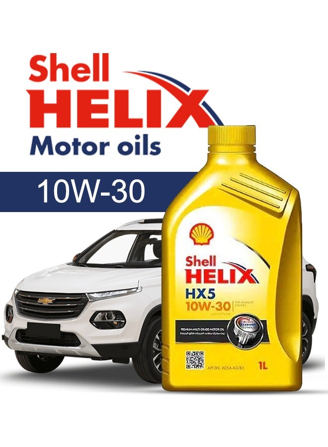 شل زيت محرك سيارة شيفورليه، جروف 2024 - 2021 - لزوجة 10w30 شل هيلكس 4 لتر، مع فلتر زيت المحرك - 2021 2022 2023 2024