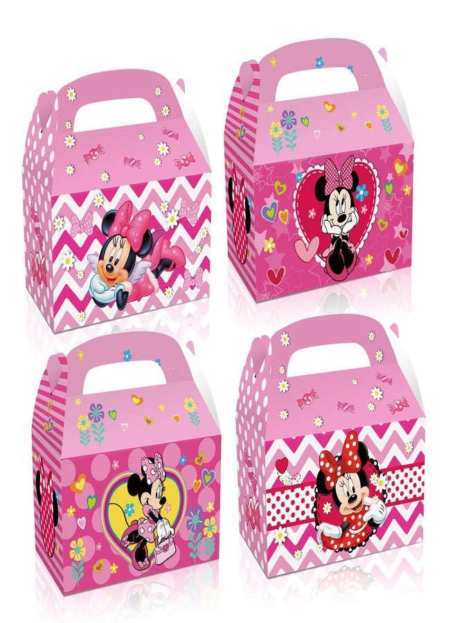 Trifoot 24Pcs Cute Bow Gift Box, Cartoon Party Favor Candy Boxes with Handles, Birthday Party Gift Giving & Decorations Supplies (2 Styles - Image 1