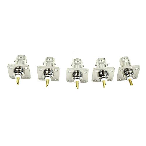 Hxchen 5Pcs BNC Female 4 Holes Flange Panel Mount Solder Post Plug Connector RF Coax Coaxial Adapter - Image 4