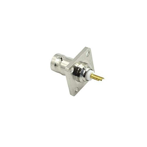 Hxchen 5Pcs BNC Female 4 Holes Flange Panel Mount Solder Post Plug Connector RF Coax Coaxial Adapter - Image 2