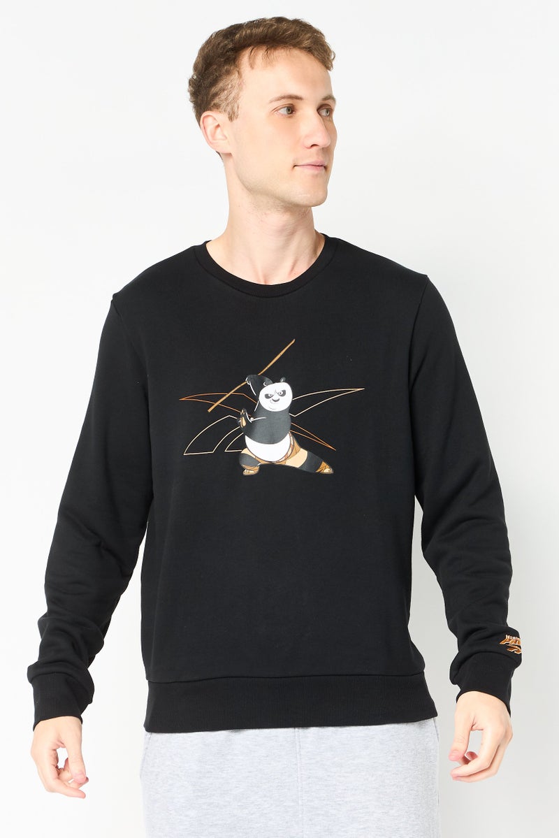 Reebok x Kung Fu Panda Men Sportswear Fit Outdoor Sweatshirts, Black - Image 1