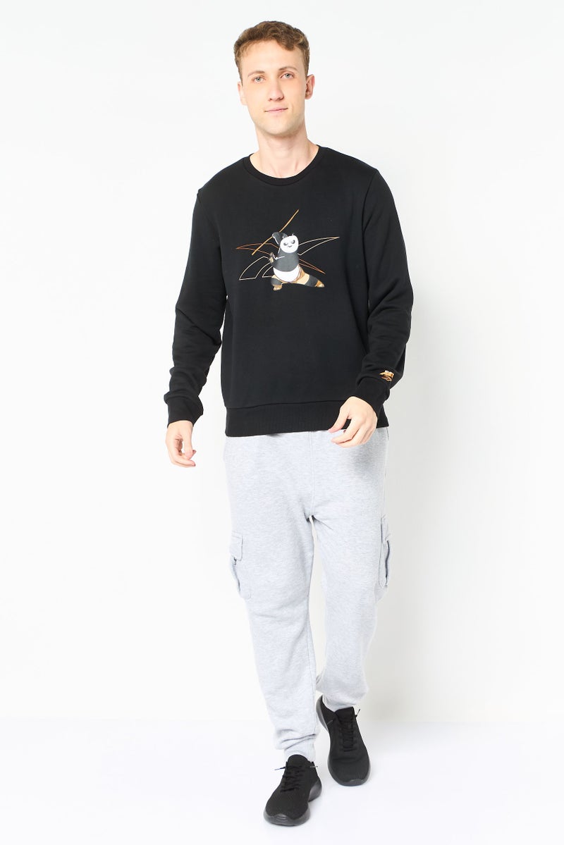 Reebok x Kung Fu Panda Men Sportswear Fit Outdoor Sweatshirts, Black - Image 4