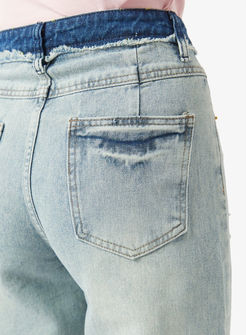 Ginger Mid Rise Wide Leg Distressed Jeans - Image 5