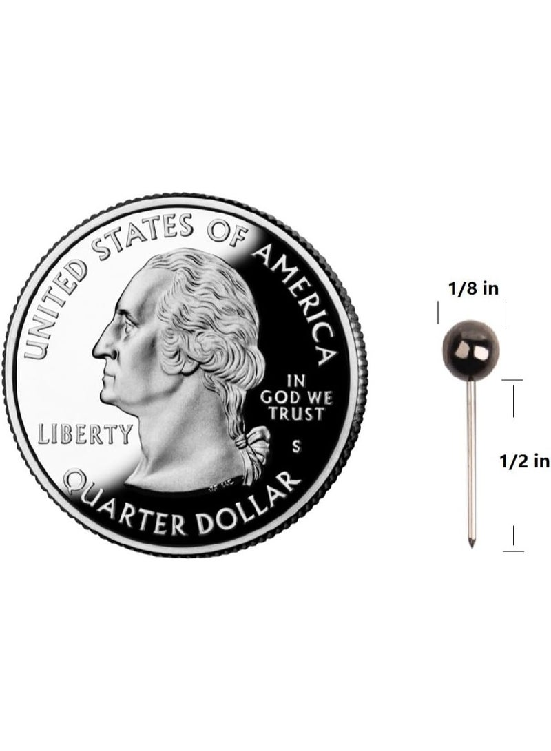 Yalis Push Pins Map Tacks 1/8-Inch Metallic Color Beads Head Marking Pins, 6 Colors, 360-count - Image 2