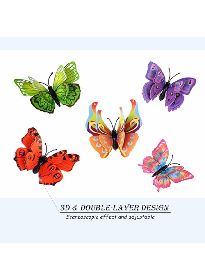 Butterfly Wall Decor 24/48 PCS, 3D Butterflies Stickers for Party Decorations with Magnets(Colorful, 24) - Image 4