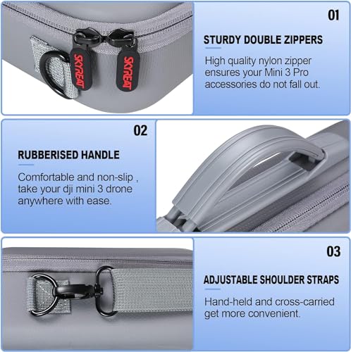 Skyreat Mini 4 Pro RC 2 Case, Portable PU Leather Storage Shoulder Bag for DJI Mini 4 Pro Fly More Combo Kit Accessories - Image 3