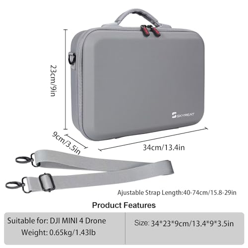 Skyreat Mini 4 Pro RC 2 Case, Portable PU Leather Storage Shoulder Bag for DJI Mini 4 Pro Fly More Combo Kit Accessories - Image 4