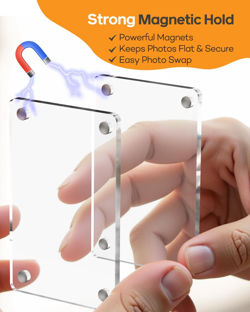 SiLiANK 2Pcs Car Picture Holder for Sun Visor â€“ Magnetic 2.4"x3.5" Car Visor Photo Clip, Horizontal & Vertical Photo Display, Wallet-Size Clear Acrylic Car Picture Frame Automotive Accessories for Polaroid Go and Instax Mini,Gifts for Valentine's Day - Image 4